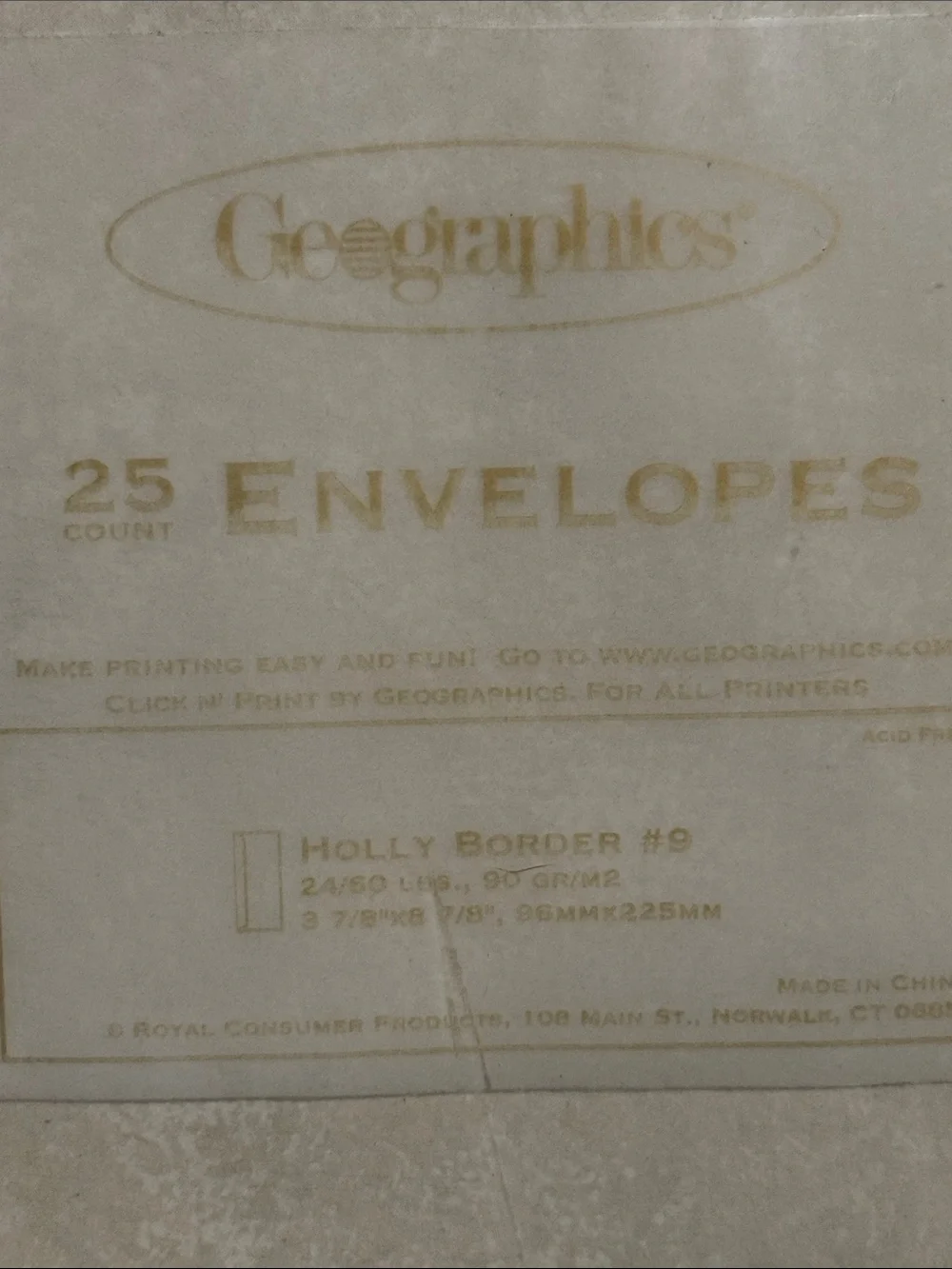 Geographics letterhead envelopes